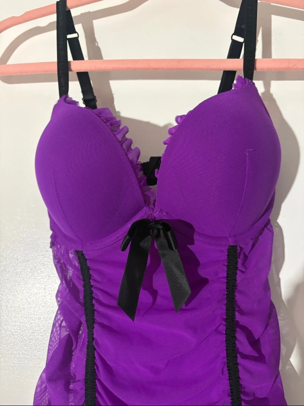 La SENZA Purple Chemise with Black Trim - Picture 3 of 3